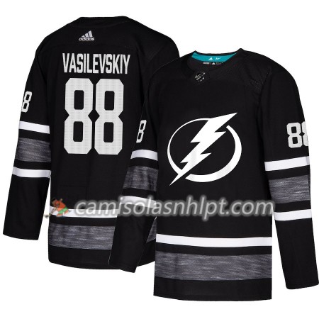 Camisola Tampa Bay Lightning Andrei Vasilevskiy 88 2019 All-Star Adidas Preto Authentic - Homem